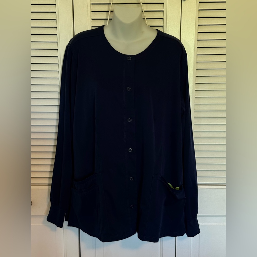 Healing Hands Classic Women's Navy Button-Front Jacket